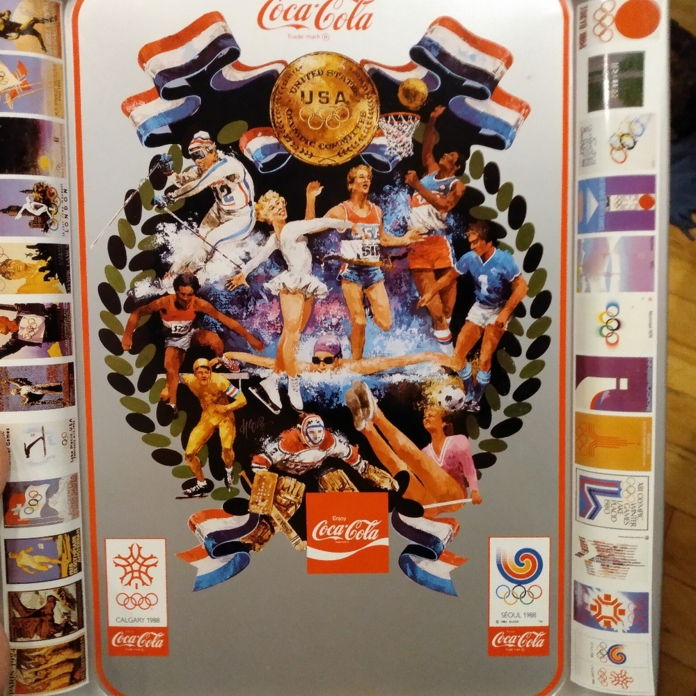 Original coca cola tray, 1988 Olympics